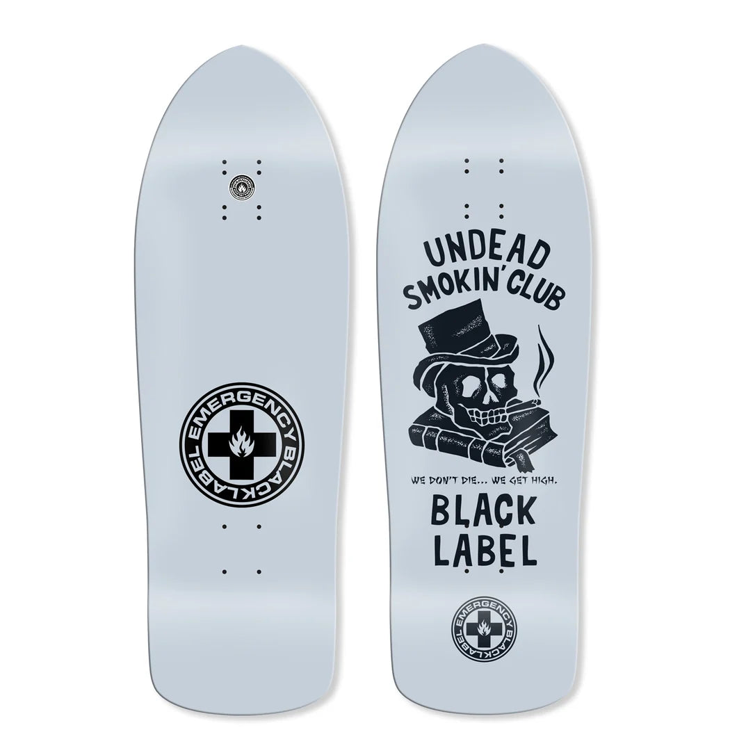 Black Label Undead Smokin Club Skateboard Deck Silver Dip 10.25