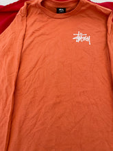Load image into Gallery viewer, Stussy Basic Logo  Long Sleeve TEE Color Salmon Pigment Dyed