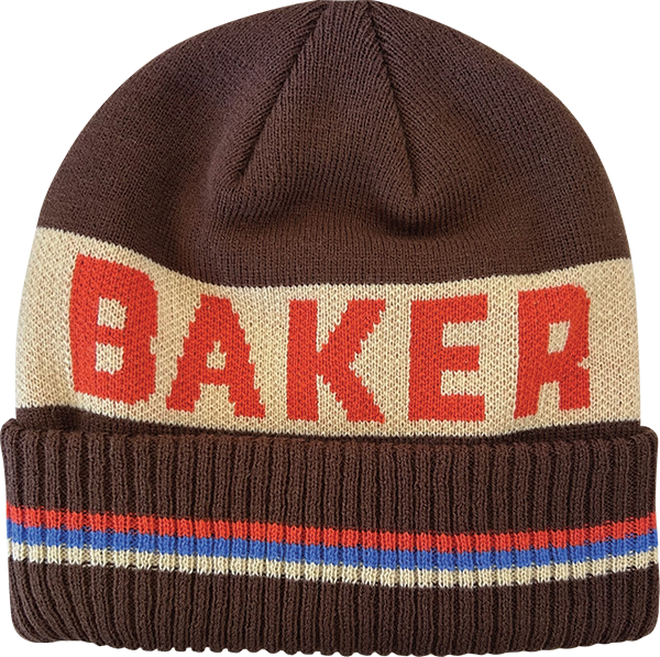 Baker Skateboards Olympian Brown Beanie Hat - One size fits most