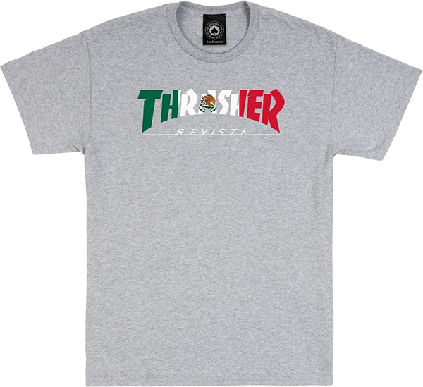 Thrasher Magazine Mexico Heather Grey Men's Short Sleeve T-Shirt