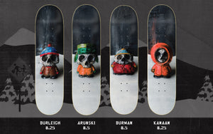 Zero Skateboards South Park Horror board series Set 4 Decks Art By Adrien Conrad