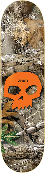 Zero Skateboard Deck Real Tree Single Skull Orange 8.25