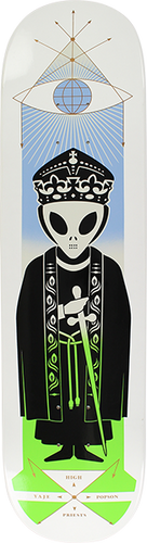 Alien Workshop High Priest Yaje Popson 8.0 Skateboard Deck White Dipped