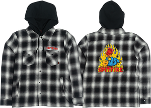 Spitfire Demonseed Black & White Hooded Flannel Shirt