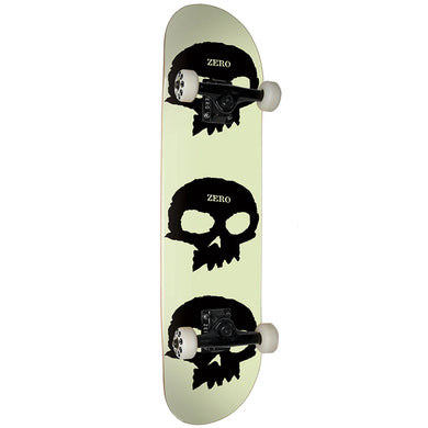 Zero Skateboard Complete 3 Skulls Glow in The Dark 8.0