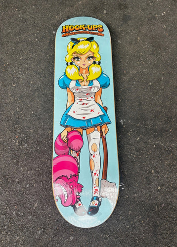 Hook Ups Skateboards Evil Alice Deck 8.5 ** ULTRA RARE** Signed By Jeremy Klein