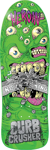 Heroin Skateboards Curb Crusher Chomp Green Dip Deck 10.25 x 32 x 14.75  Razor Edge
