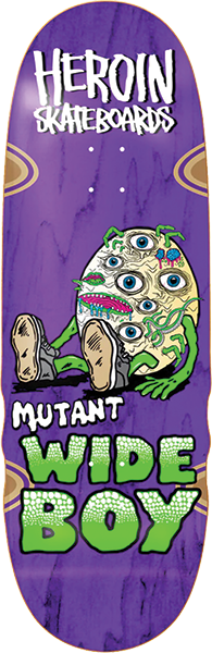 Heroin Skateboards Mutant Wide Boy Deck 10.28 x 32.3 Assorted Stains