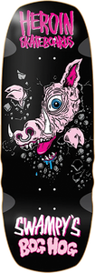Heroin Skateboards Swampy's Bog Hog Shaped 10.75" Deck - Black Stain
