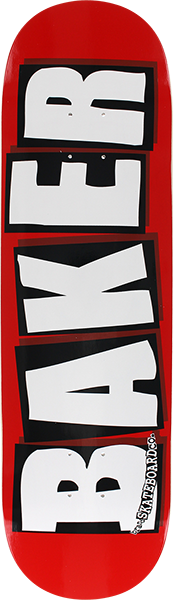 Baker Brand Logo Red/White Deck 8.25 x 31.875
