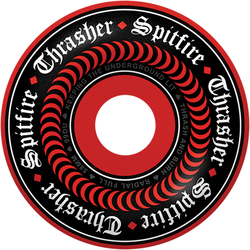 Spitfire x Thrasher F4 Oath Radial Full 99a Wheels 58mm Red/Black