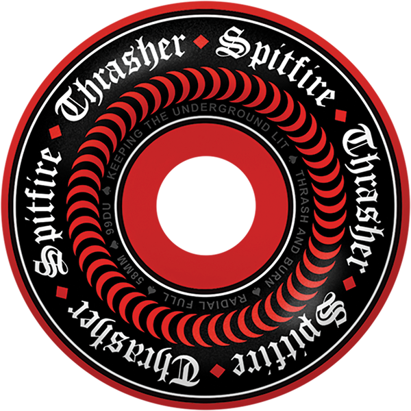 Spitfire x Thrasher F4 Oath Radial Full 99a Wheels 58mm Red/Black