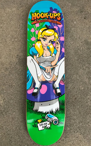 Hook Ups Skateboards Deck Alice in Wonderland 8 X 31.75