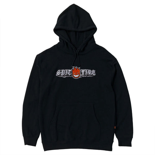 Spitfire Wheels Hoody Old E Drop Bighead Embroidered Pullover Black