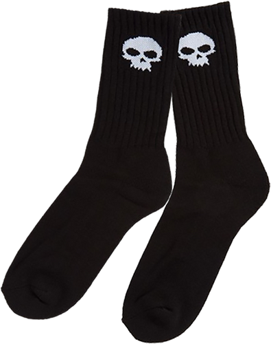 Zero Skateboards Socks Single Skull Black/White OSFA