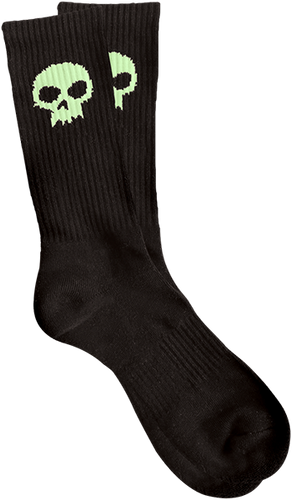 Zero Skateboards Socks Single Skull Black Glow OSFA