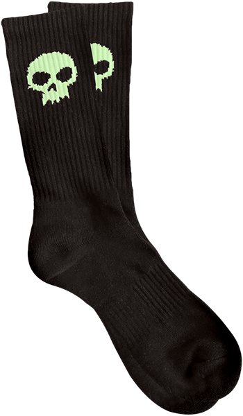 Zero Skateboards Socks Single Skull Black Glow OSFA
