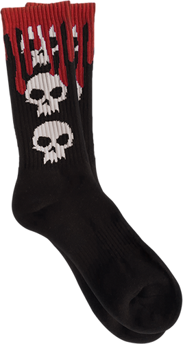 Zero Skateboards Socks 3 Skull Blood Black/Red/White OSFA