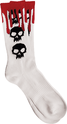 Zero Skateboards Socks 3 Skull White/Black/Red OSFA