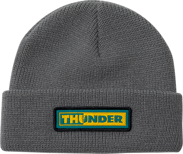 Thunder Trucks Skateboard Beanie Bolts Patch Grey