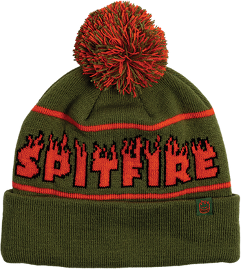 Spitfire Wheels Beanie Demonseed Pom Olive OSFA