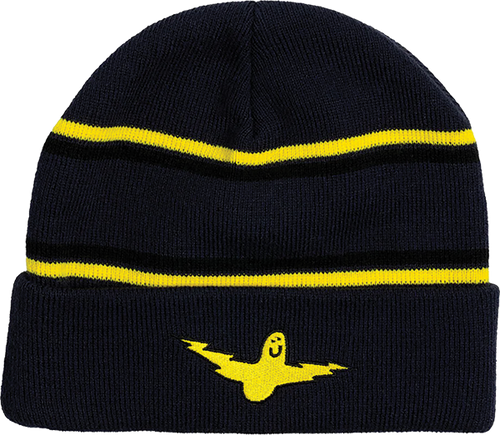Krooked Skateboards Beanie Bird Lightning Cuff Navy/Yellow/Black OSFA