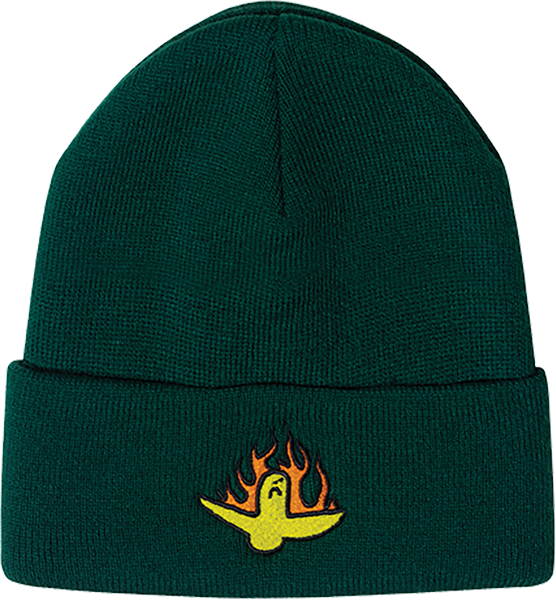 Krooked Skateboards Beanie Fire Bird Dark Green OSFA