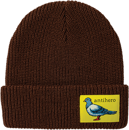 Anti Hero Skateboards Beanie Lil Pigeon Label Cuff Brown/Yellow OSFA