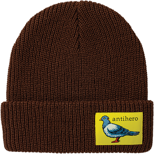 Anti Hero Skateboards Beanie Lil Pigeon Label Cuff Brown/Yellow OSFA