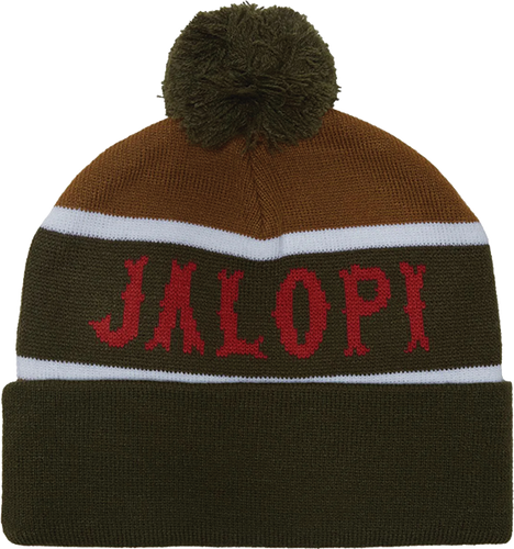 Anti Hero Jalopi Zambony Pom Beanie Olive/Gold/Red OSFA