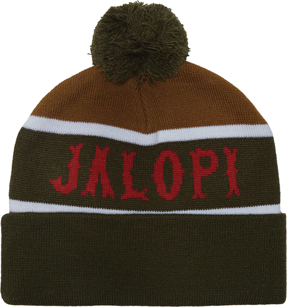 Anti Hero Jalopi Zambony Pom Beanie Olive/Gold/Red OSFA