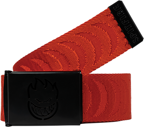 Spitfire Big Head Cut Out Jacquard Swirl Web Belt Red