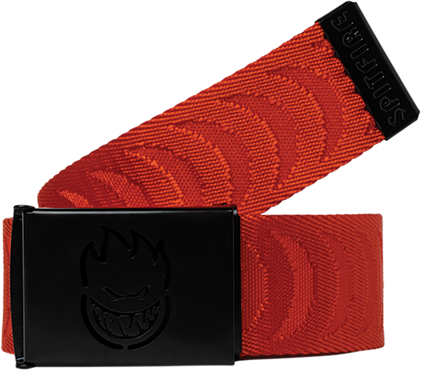 Spitfire Big Head Cut Out Jacquard Swirl Web Belt Red