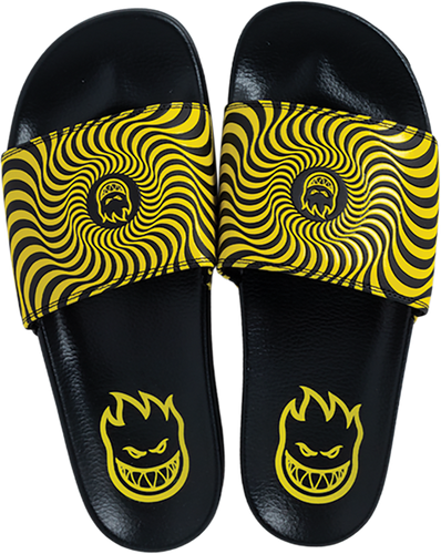 Spitfire Bighead Swirl Slides Black/Yellow