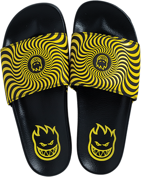 Spitfire Bighead Swirl Slides Black/Yellow