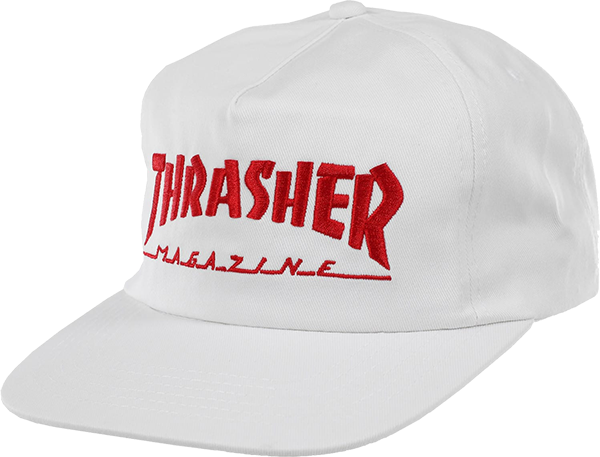 Thrasher Magazine Mag Logo Adjustable Hat White/Red