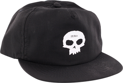 Zero Skateboards Hat Single Skull Snapback Black