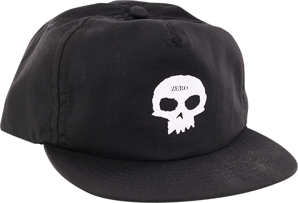 Zero Skateboards Hat Single Skull Snapback Black