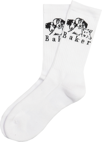 Baker Skateboards Socks Where My Dogs At White OSFA