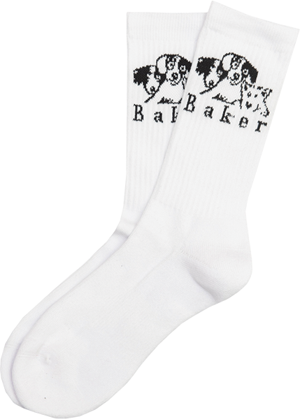 Baker Skateboards Socks Where My Dogs At White OSFA