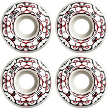 Load image into Gallery viewer, Bones Wheels STF V4 Dog Night White / Red Skateboard Wheels - 53mm 103a (Set of 4)