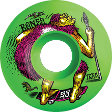 Load image into Gallery viewer, Bones Wheels 100&#39;s OG V4 Neonderthal Green Skateboard Wheels - 53mm 100a (Set of 4)