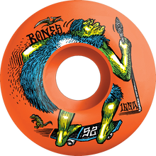 Load image into Gallery viewer, Bones Wheels 100&#39;s OG V4 Neonderthal Orange Skateboard Wheels - 52mm 100a (Set of 4)