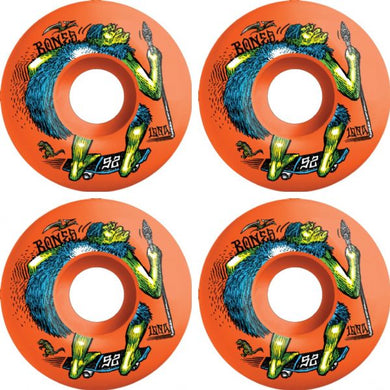 Bones Wheels 100's OG V4 Neonderthal Orange Skateboard Wheels - 52mm 100a (Set of 4)