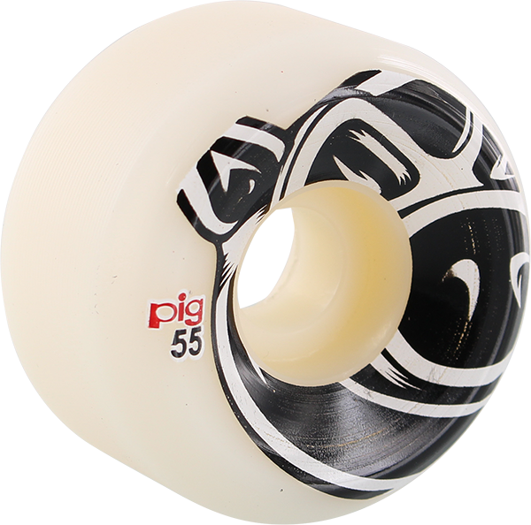 Pig Wheels Pig Head 3D Conical White Skateboard Wheels 101a (Set of 4)